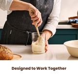 Small sourdough starter jar and starter spatula: Designed to work together.