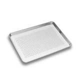 Perforated sheet pan, angled shot.